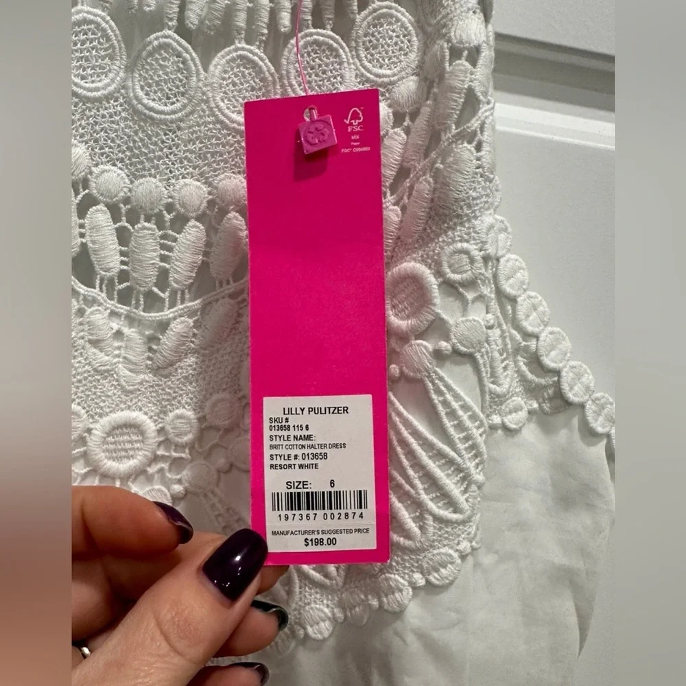 Lilly Pulitzer Britt Cotton Halter Dress NEW Size Small - Picture 7 of 8